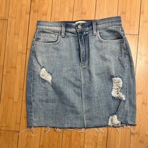 L’agence Denim Distressed Skirt